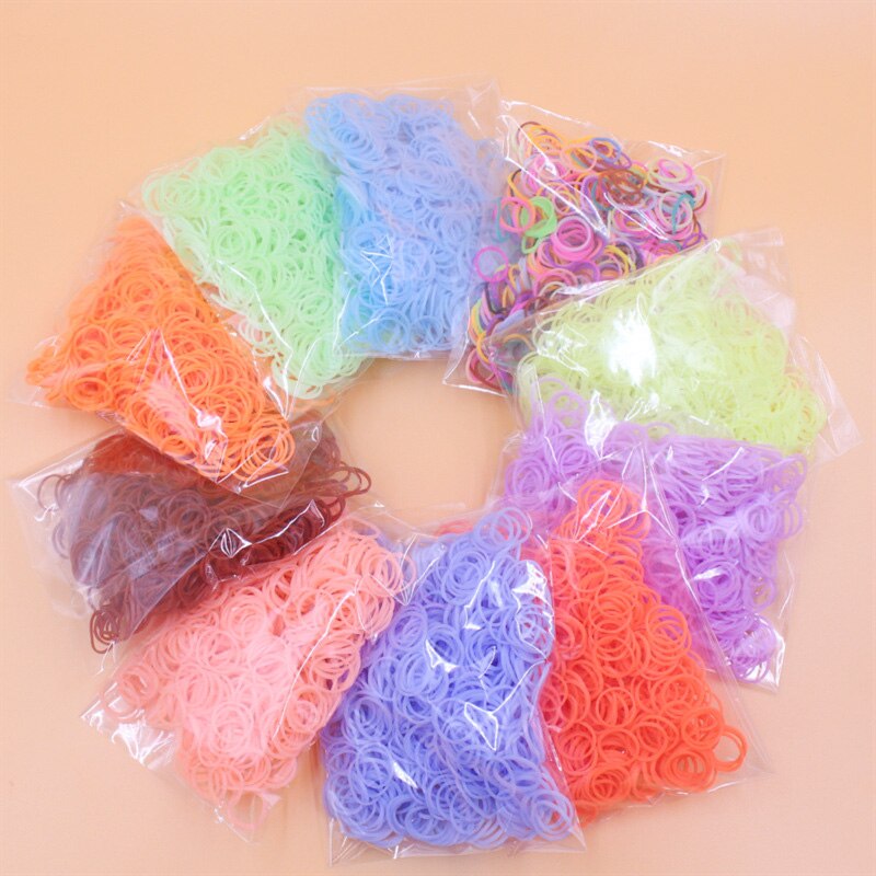 300 Rainbow Rubber Band For Bracelets Necklaces DIY Jewelry Making Handmade Colorful Loom Rubber Bands Accessorie Children