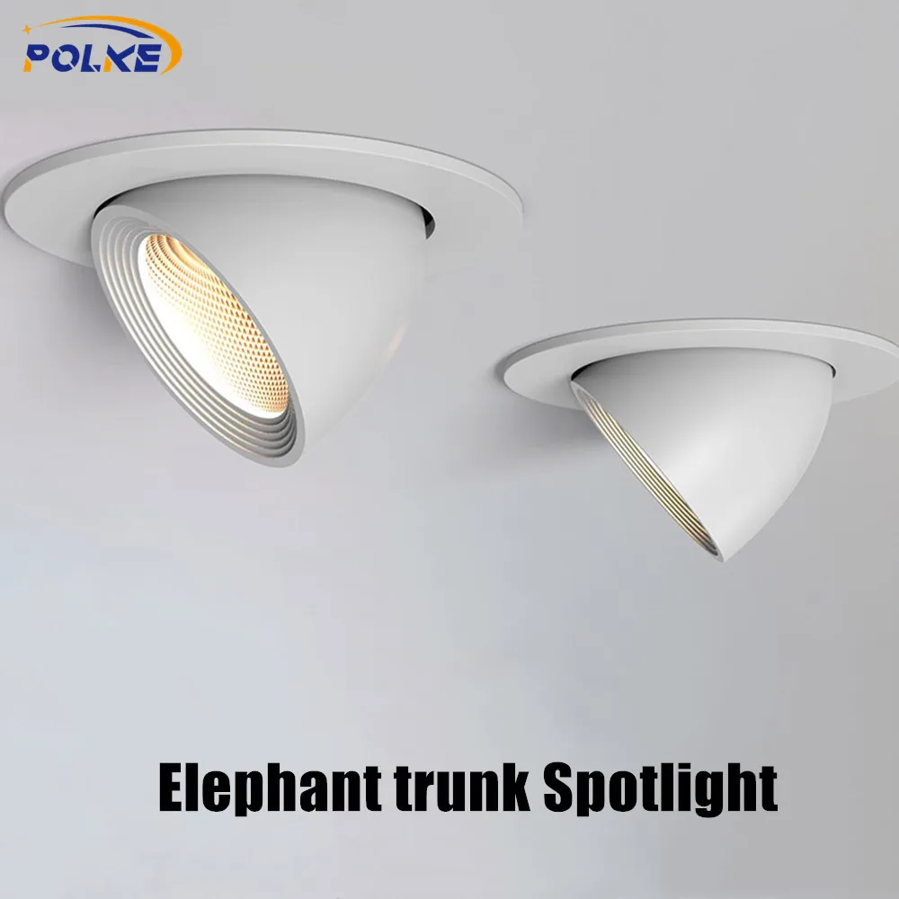 Dimbare led-downlight met 360 draaibare hoeken , 12w 7w 20w inbouwspots,  ac85-265v winkelspots, binnenvitrines