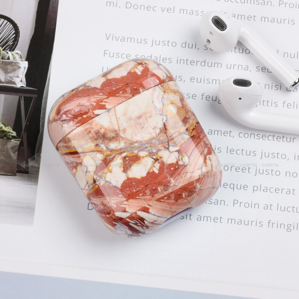 Marmurowy wzór ochronny do Airpods 1 2 twardy PC odporna na wstrząsy futerały ochronne do AirPods 1 2 marmurowa skóra etui na słuchawki: 06