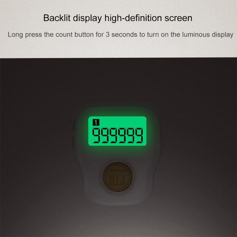 Electronic Finger Counter LCD Electronic Digital Display Finger Hand Tally Counter Counting Rechargeable Green/Red/White