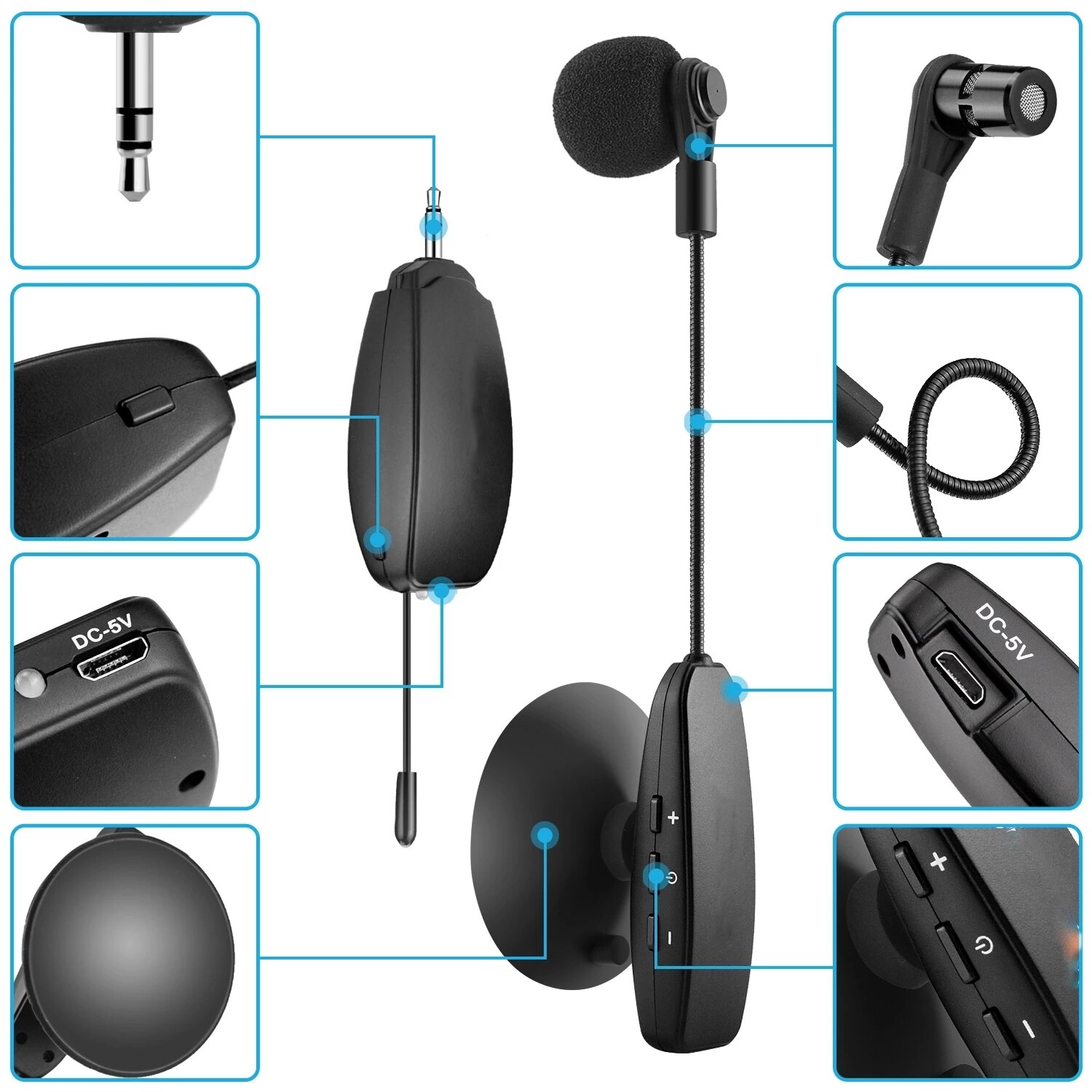 Draadloze Viool Microfoon Zuignap Instrument Mic Condensator Zwanenhals Uhf Draadloze Microfone Voor Viool Fiddle Gitaar Bas