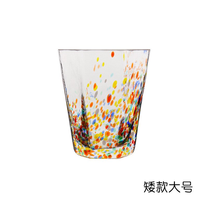 Hammer Hexagonal Cup Ins Fresh Couple Glass Water Cup Household Drink Juice Cups Coffee Mug Whiskey Glass Speckle Teacup: 300ML