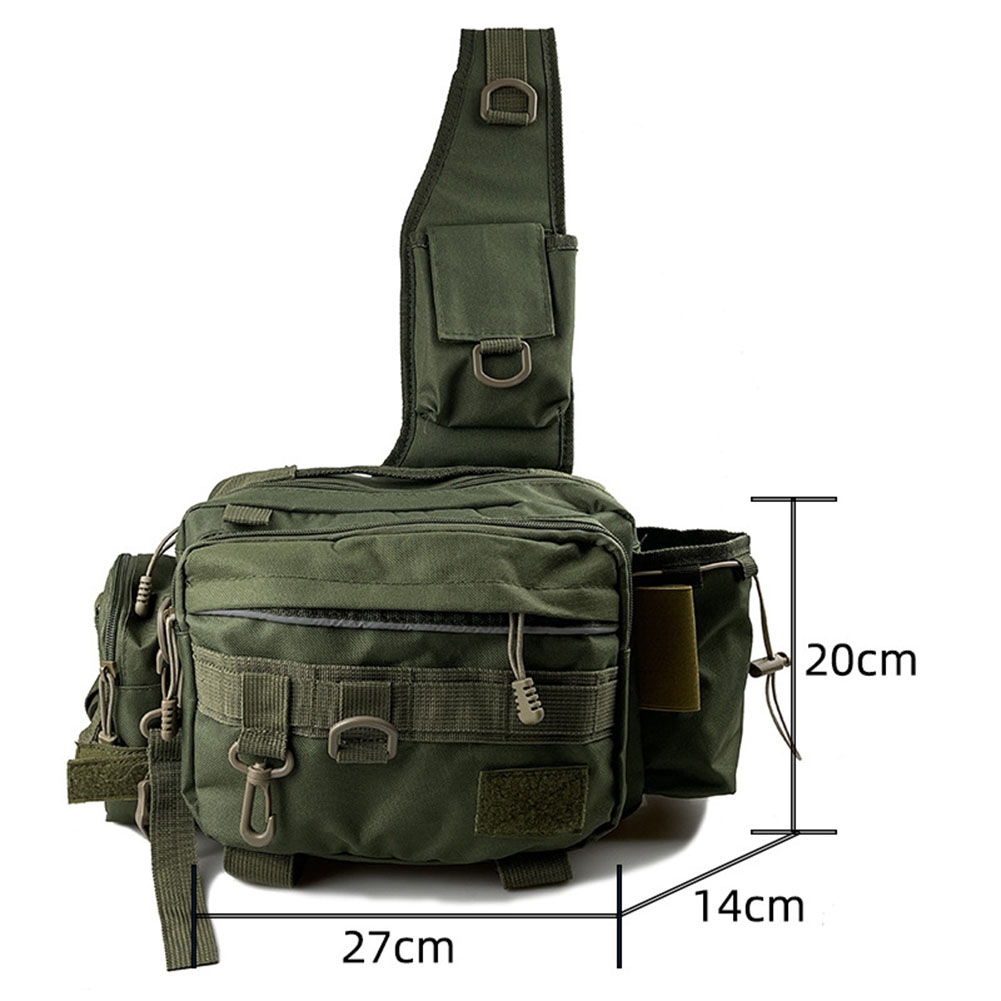 Multifunctional Fishing Tackle Bags Single Shoulder Crossbody Bag Waist Pack Fish Lures Gear Utility Storage Fishing Bag