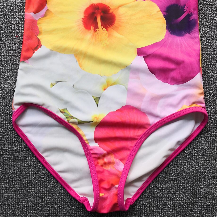 6-14 år pige badedragt i et stykke børn blomstret børn badetøj print teenager pige badedragt barn pige badetøj strandtøj