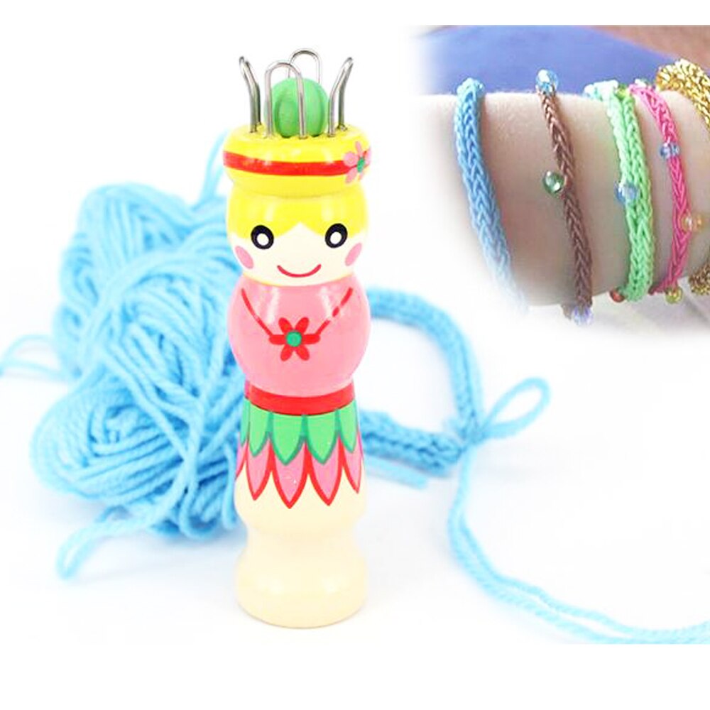 Wooden Yarn Wool Knitter Knitting DIY Doll Craft Loom Rope Braided Maker Sewing Tools Accessory