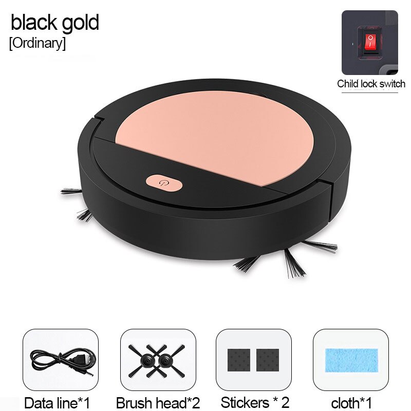Feiende robot lat husholdningsrengjøringsmaskin automatisk støvsuger små husholdningsapparater tilpasning: Svart måke