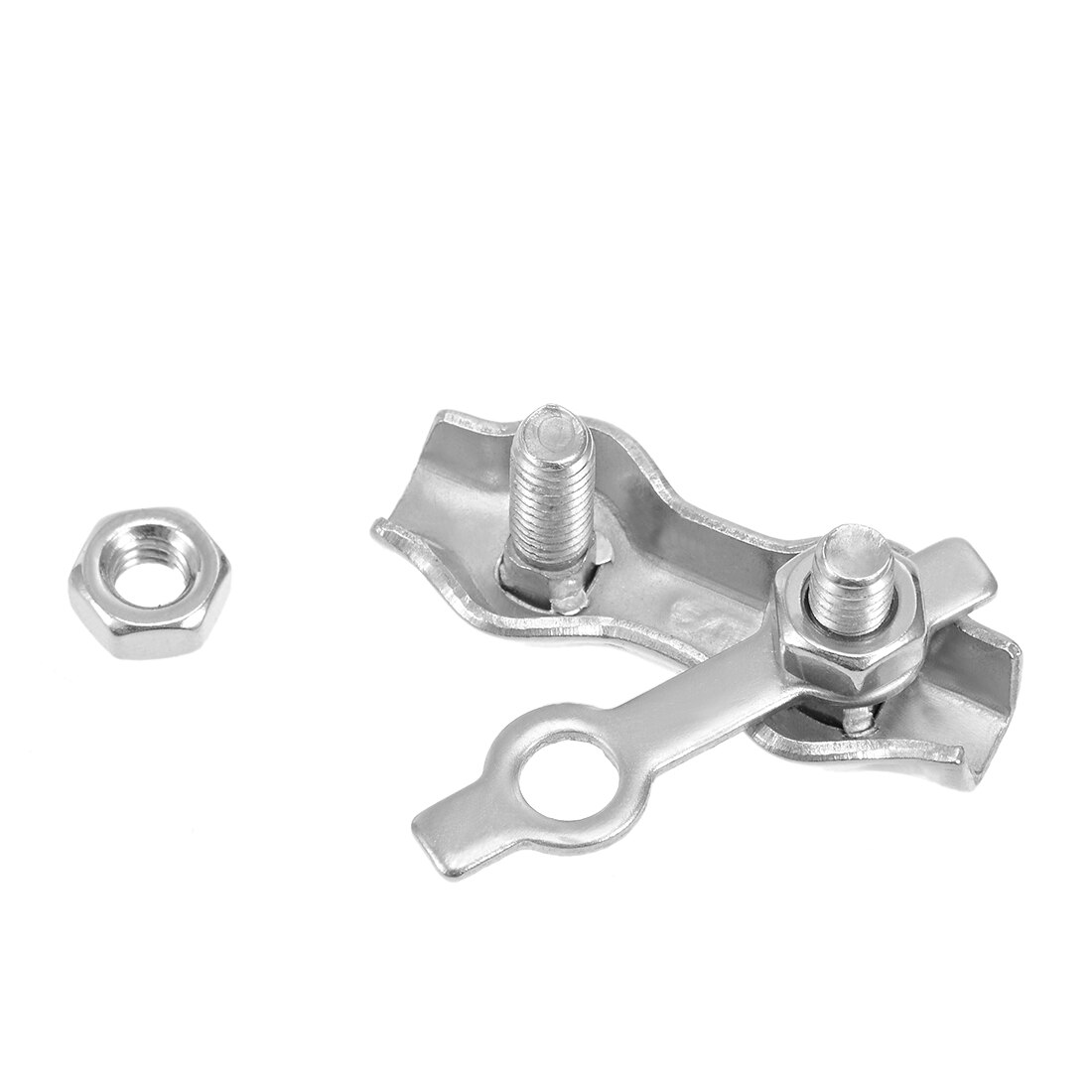 Uxcell Rvs Duplex Wire Rope Clip Cable Clamp Pak Voor 1-1.5Mm-4 Stuks