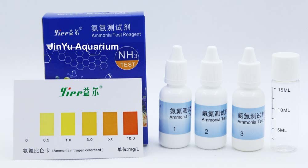 Akvarie rev ferskvand test kit  no2 nitrit  no3 nitrat gh  nh4 ph o2 akvarie vand plante fisketank test væske: Nh3