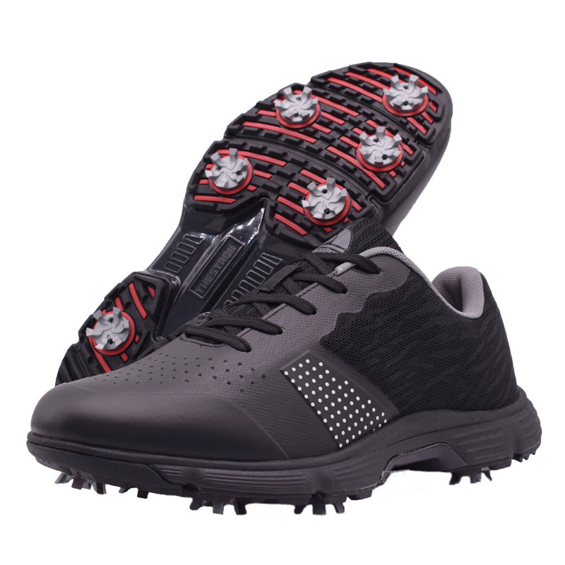 Waterproof golf shoes for men, thornless outdoor golf sports training sneakers, classic men's golf trainers 14 size e 13: Black / 40