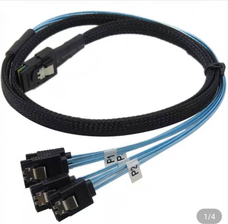 Cable de salida SATA de 7 pines, cable de datos de 80cm, sff-8087 estándar (4)