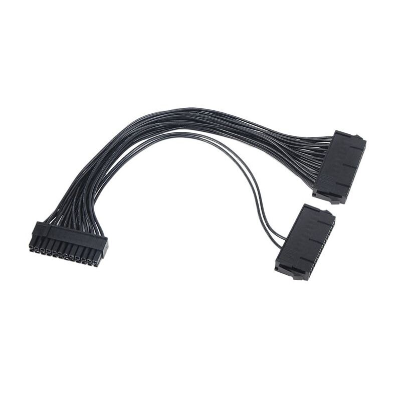 Voeding Splitter, dual Psu Kabel Adapter 24 Pin 20 + 4 Pin Atx Moederbord Adapter Verlengkabel Dual 24-Pin Mijnbouw adapter