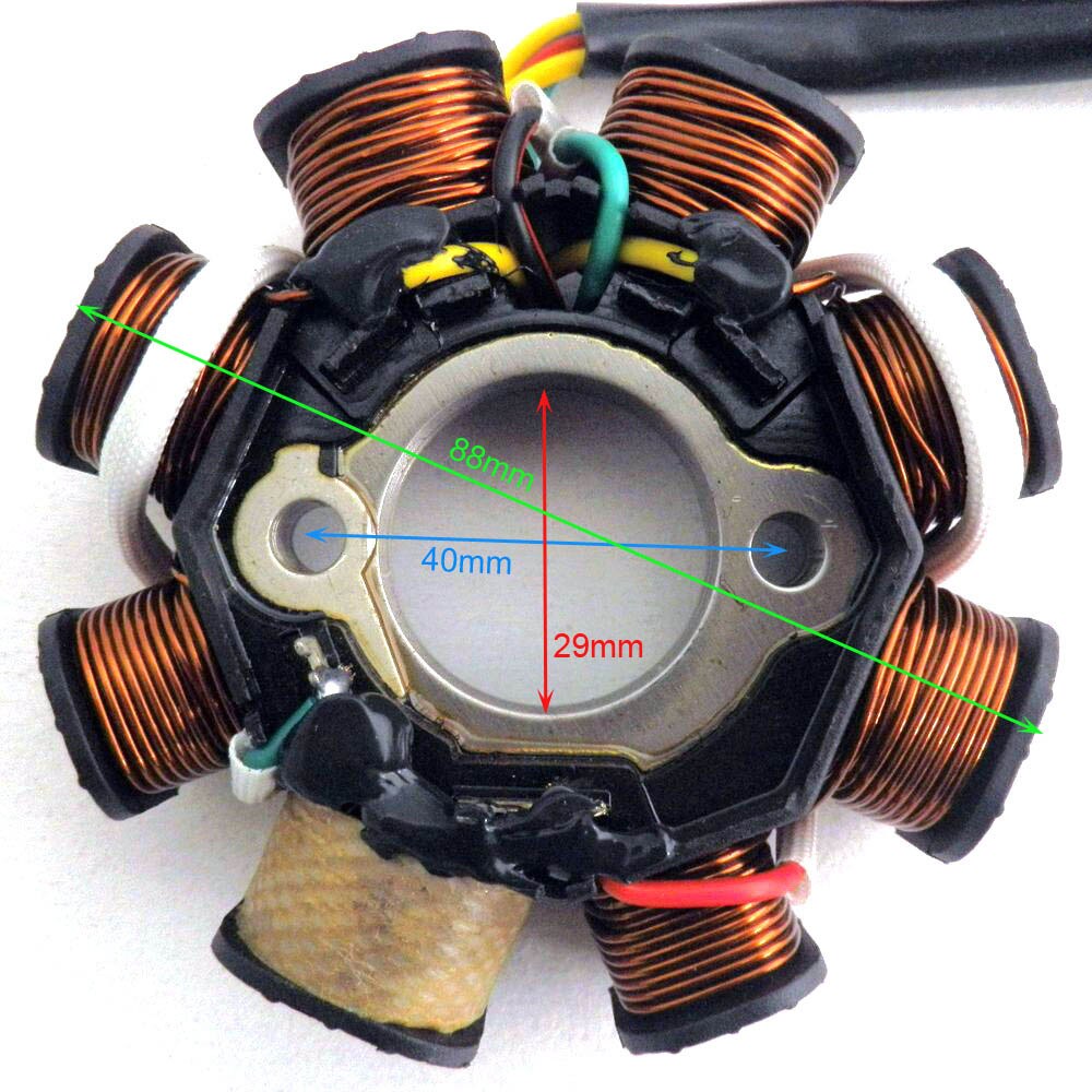 Bobina de estátor de encendido CC, generador Magneto de 8 polos para GY6, 150cc, 125cc, Scooter chino, ciclomotor ATV, Quad Pocket Bike