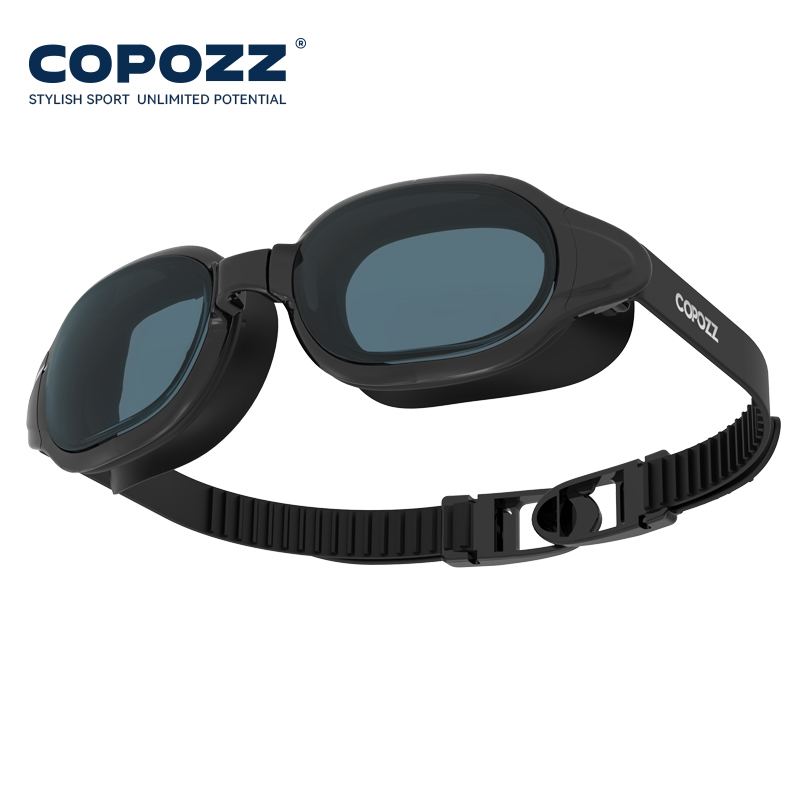 Copozz Bijziendheid Zwembril Mannen Vrouwen Adult Swim Goggle Professionele Anti Fog Zwembad Glas Dioptrie Zwembril -1.5-7: Transparent Black