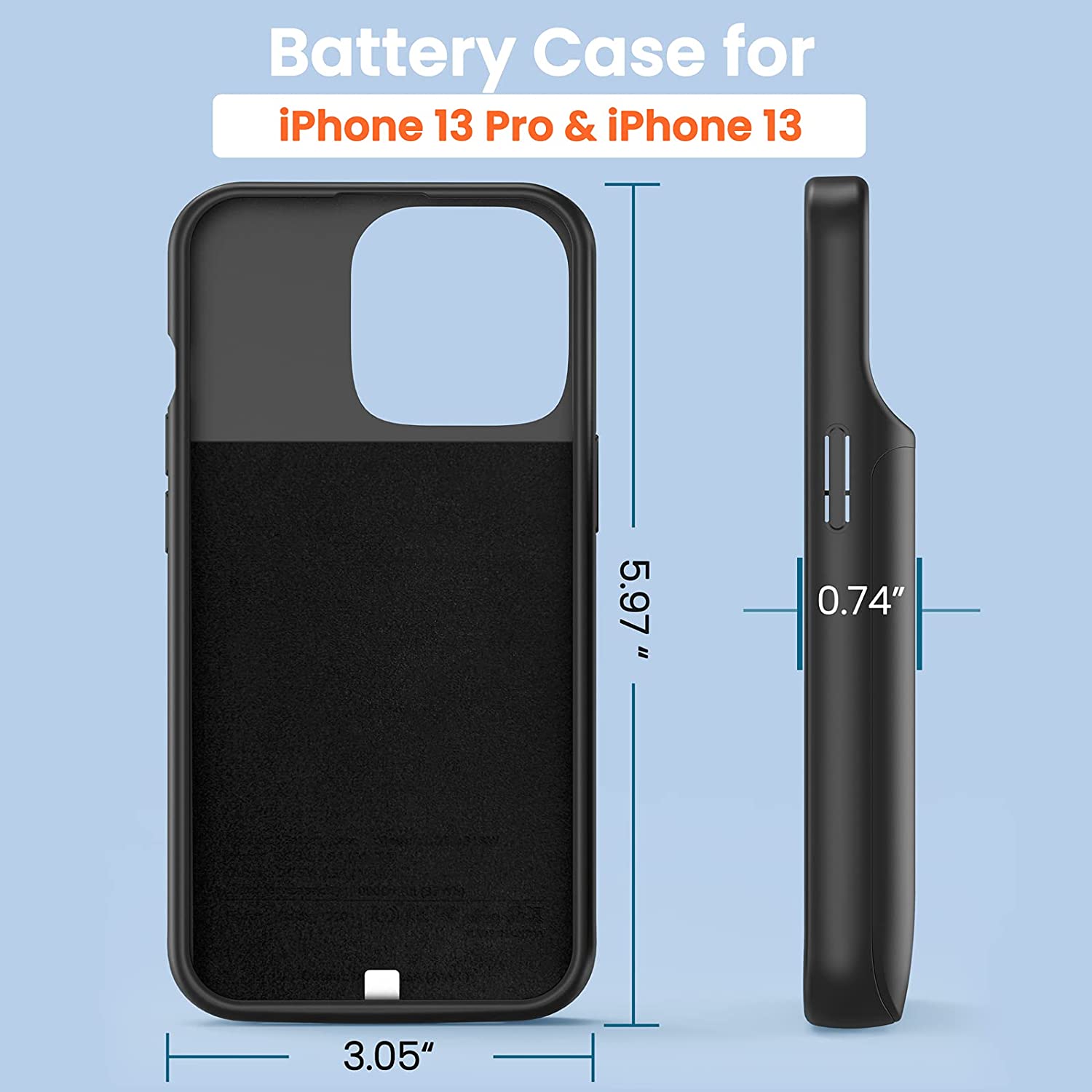 Coque Batterie 4800 MAh Pour IPhone 12/12 Pro (6,1 Pouces) - Housse De Charge Portable Slim - Protection Et Autonomie étendue
