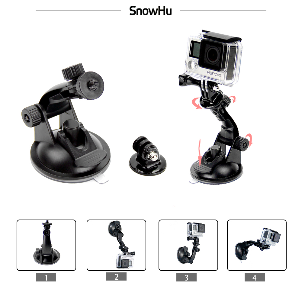 Snowhu 7cm ventosa para pára-brisa montagem para gopro hero 9 8 7 6 5 sjcam sj4000 yi 4k tripé adaptador go pro acessório gp61