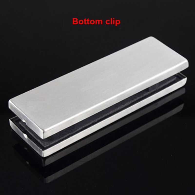 304 Stainless Steel Frameless Glass Door Clips Floor Spring Top Bottom Clips Glass Door Clamp Brushed Patch Fitting