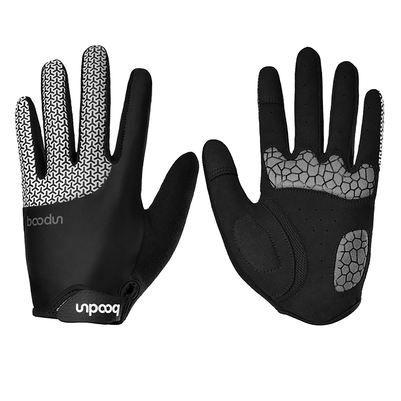 Fietsen Handschoenen Volledige Vinger Gel Sport Racing Fiets Wanten Vrouwen Mannen Zomer Racefiets Anti-Slip Outdoor Handschoenen: Grijs / S