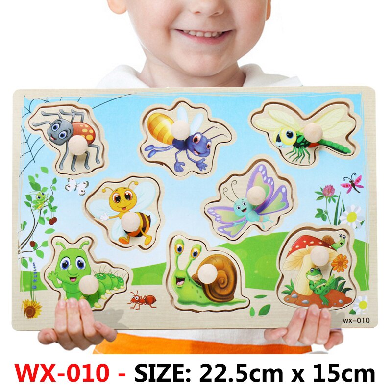 Nowe dziecko zabawki Montessori drewniane Puzzle pojazd animowany cyfrowy Puzzle z motywem zwierzęcym układanka nauka zabawki edukacyjne dla dzieci: WX-010
