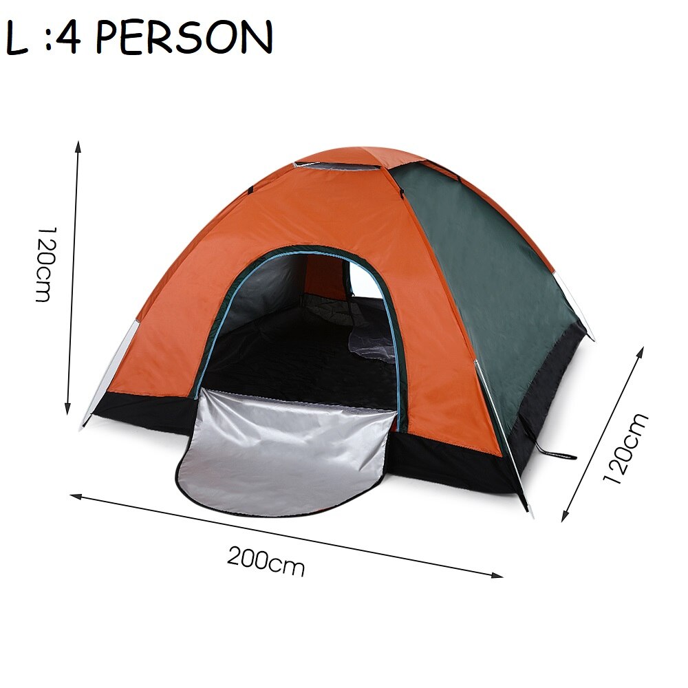 2-4 Person Orange Pop up Automatic Tent Instant Camping Tent Backpacking Family Dome Tents for Camping Hiking Travelling: L 4 PERSON