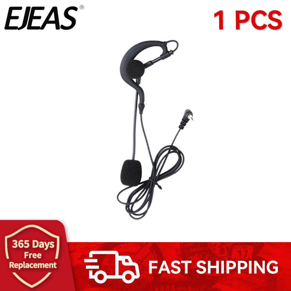 6/1PCS EJEAS V6C Referee Earhook Headphone 3.5mm Jack Headset Microphone Mic for Vnetphone V6C/V4C Motorcycle Helmet Interphone: WHITE