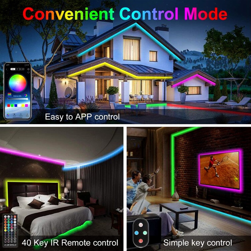 Smart Bluetooth LED Lights Curtain Lamp App Remote Control USB String Lamp Year Christmas Tree Decorations Night Lights