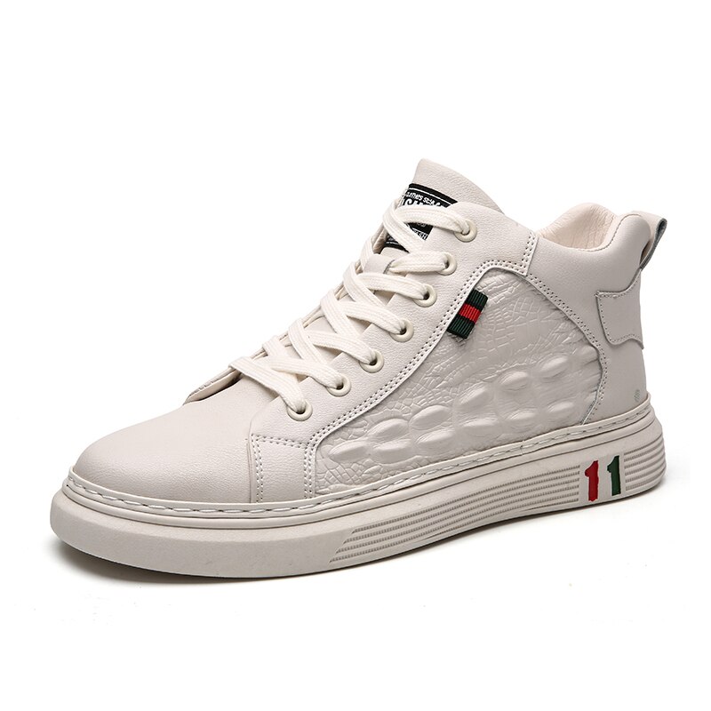 Męskie buty na deskorolkę wysokie trampki męskie obuwie sportowe męskie buty oddychające kostki buty spacerowe na niskim obcasie Chaussure Homme: DY12 beige / 10