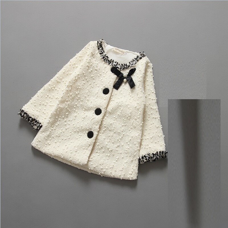 Hooyi Meisjes Vest Kinderen Jas Dot Vlinder Kids Jassen Mode Zuigeling Blouses Outfits Beige 2 3 4 5 6 7 Jaar: Beige / 4T