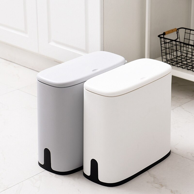 11L Trash Can Bathroom Waste Bin Toilet Dustbin Trash Basket Garbage Bucket Garbage Bag Holder Storage Container