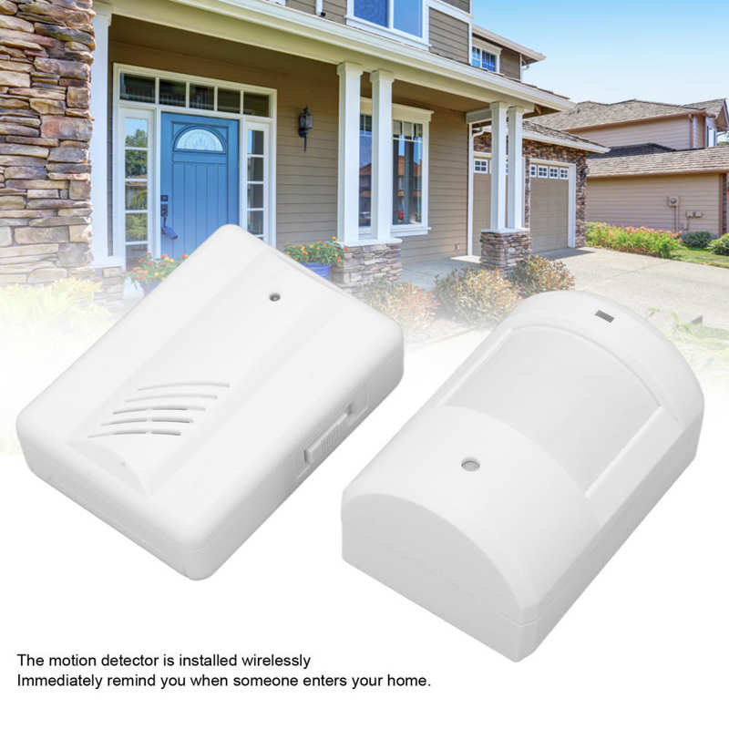 Wireless Driveway Alarm Infrared Transmitter Doorbell Receiver Motion Sensor Weatherproof for Home Security System