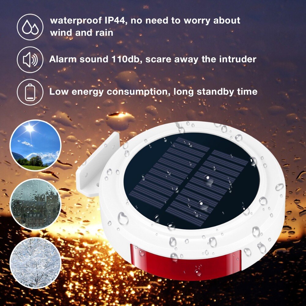 KOOCHUWAH GSM Solar Alarm DIY KIT GSM Home Alarm System 2G SIM Card Solar Powered Burglar Alarm Keyboard Control for Home/RV