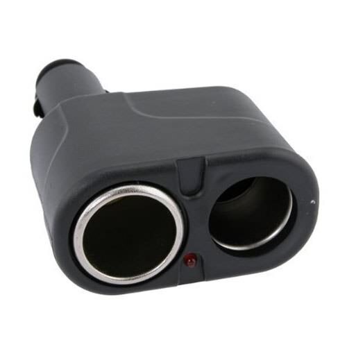 Black Auto Car Cigarette Lighter Socket 2 Way Splitter Adapter