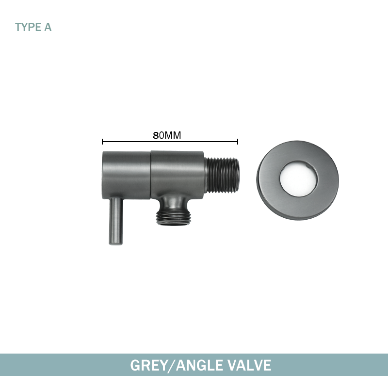 Messing Kraan Ventiel Muur Gemonteerde Socket Buitendraad G1/2 "Zwarte Kraan Douche Messing Hoek Ventiel Badkuip Accessoires: Light Grey