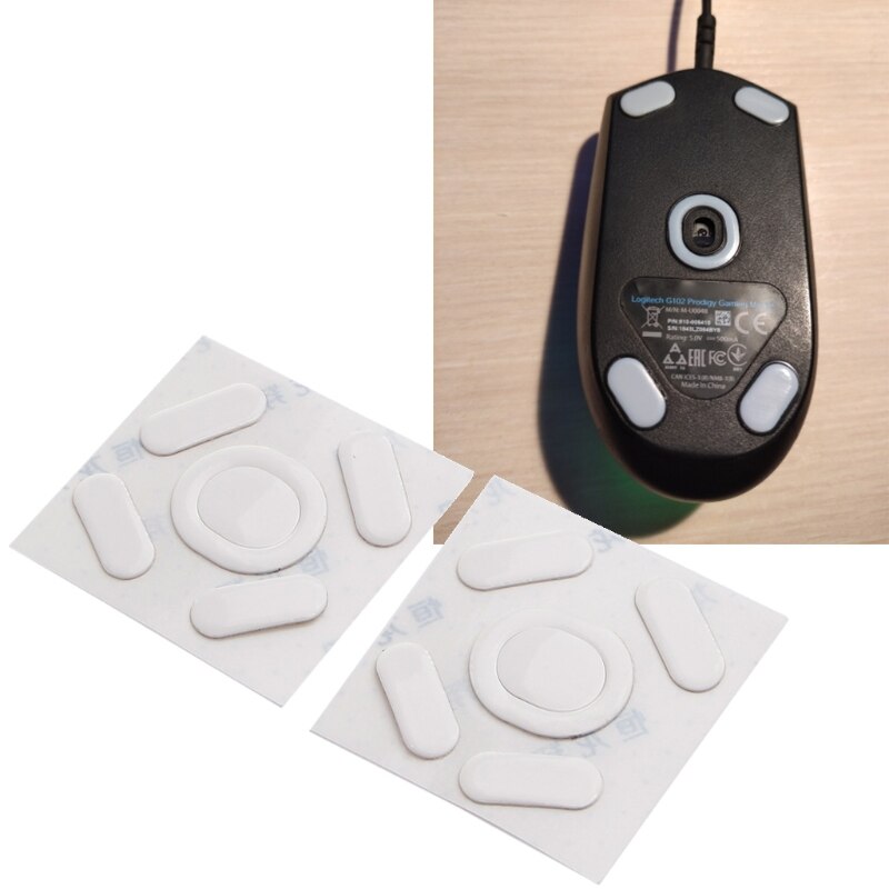2- pack professional mouse skate stickers, mouse feet pad, glides, rounded curve edge replacement for logitech  g102 mouse