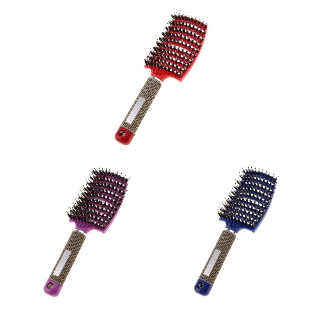 Boar Bristle Vented Hair Brush Massage Comb Salon Hairdressing Hairbrush Hair Scalp Massage Comb Wet Curly Detangle Hair Brush