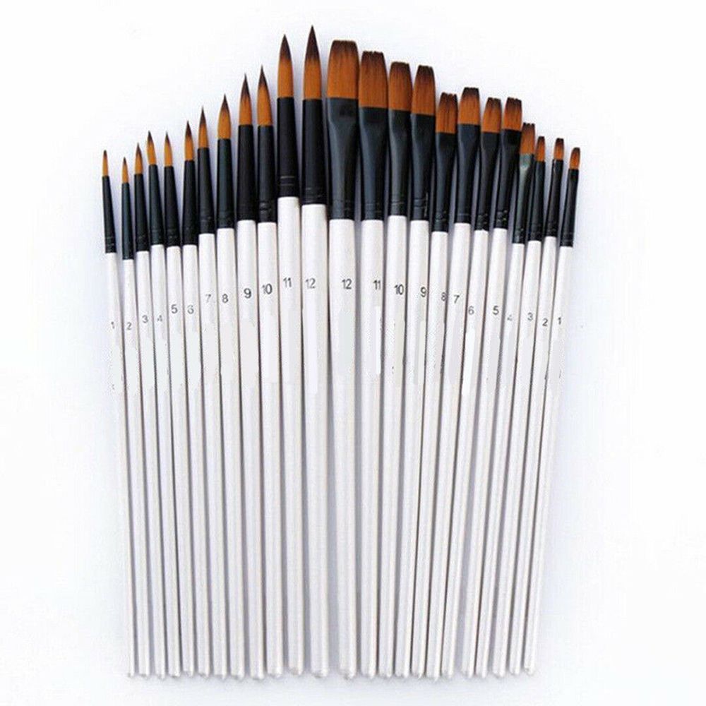 12PCS/Set Artist Paint Brushes Set Acrylic Oil Watercolour Painting Craft Art Model Art Supplies
