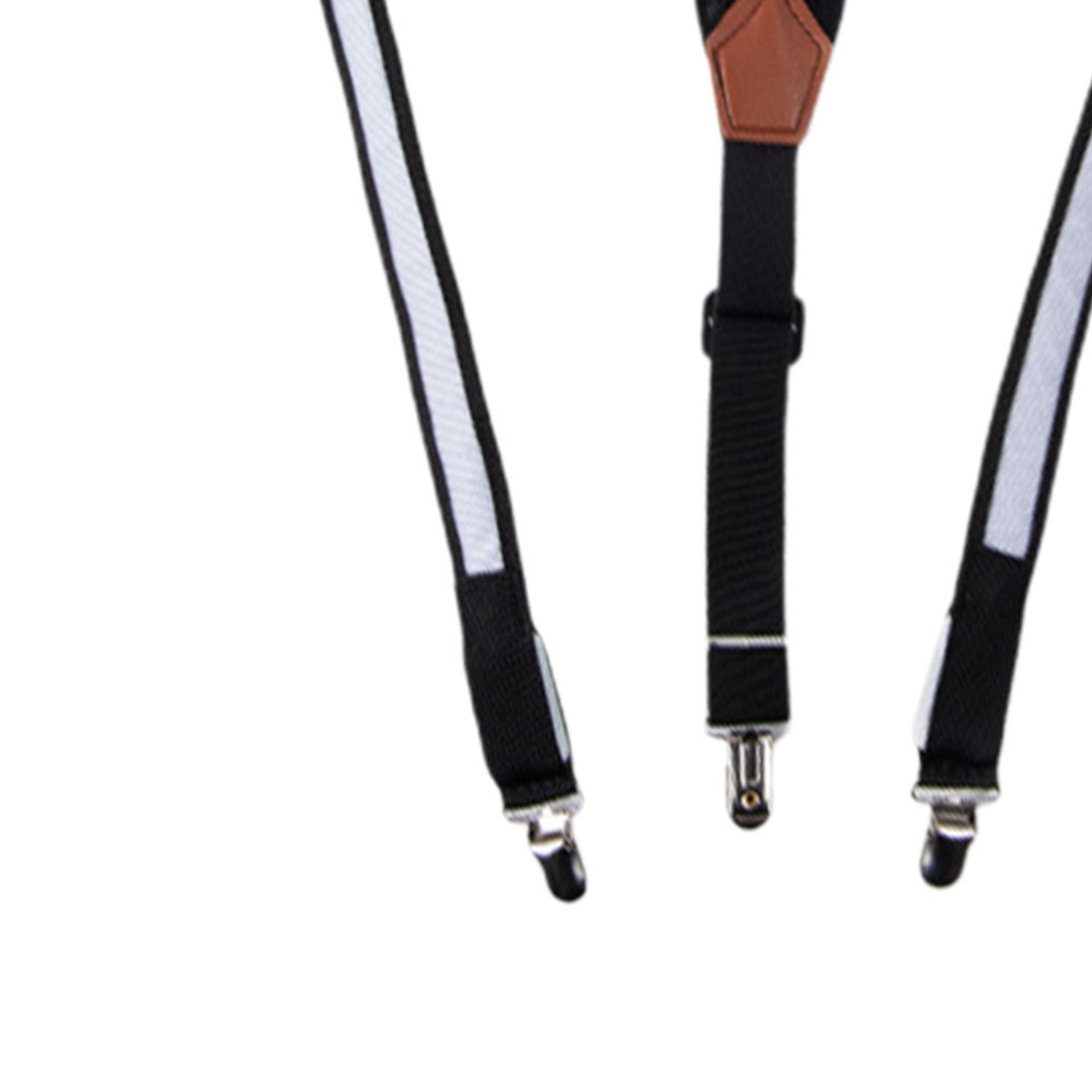 LED Clip-on Suspenders Glowing Adjustable Printing Elastic Y-shaped Braces Luminous Trouser Straps for Men (Red)