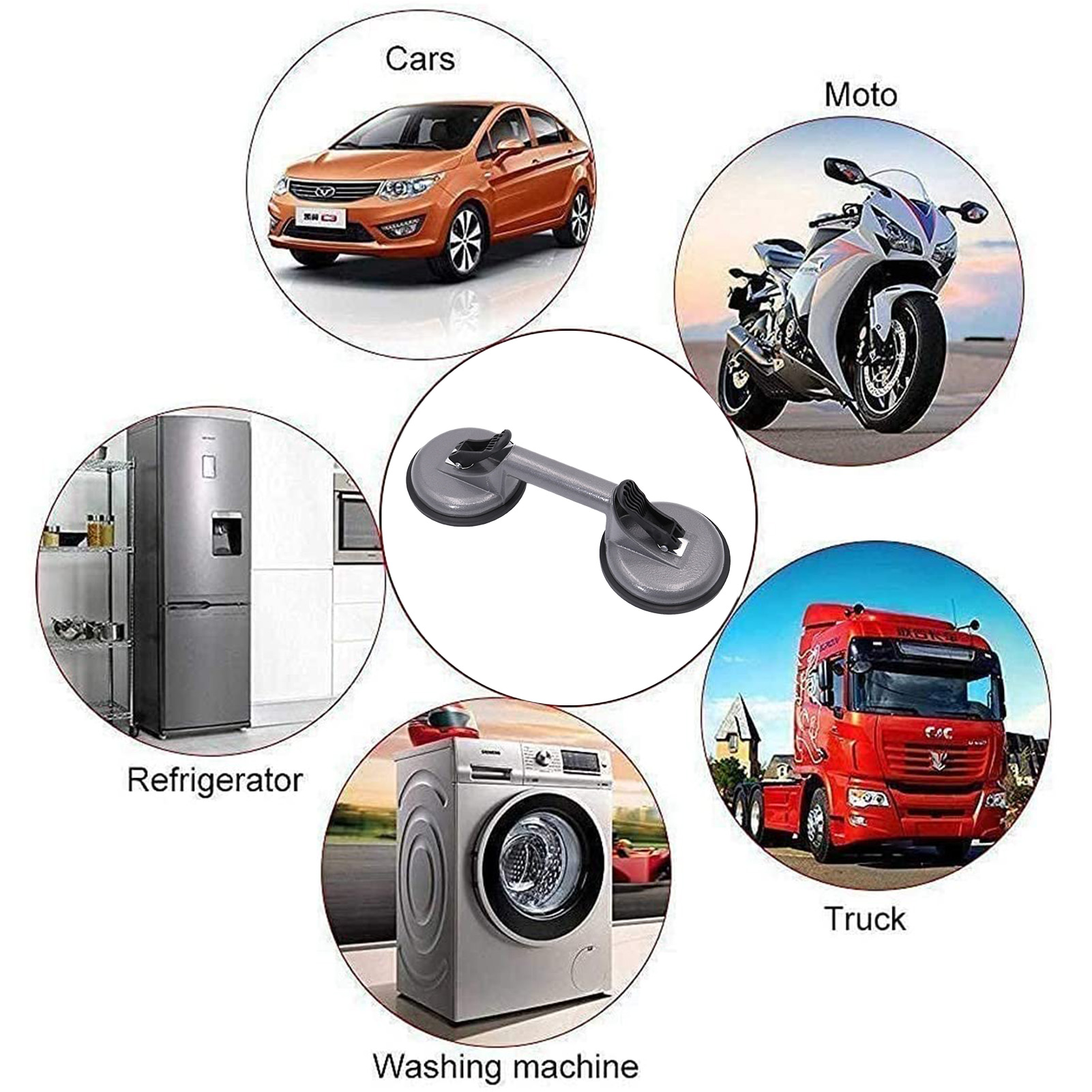 Premium Heavy Duty Ceramic Glass Suction Cup Double Handle Glass Puller/Lifter/Gripper