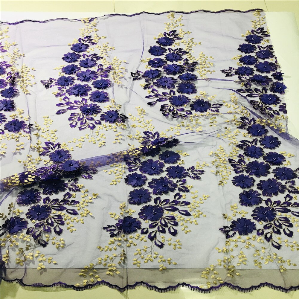 De Gele Kleur Guipure Kant Stof Borduren Bloemen Kraal Bruids Kant Stof