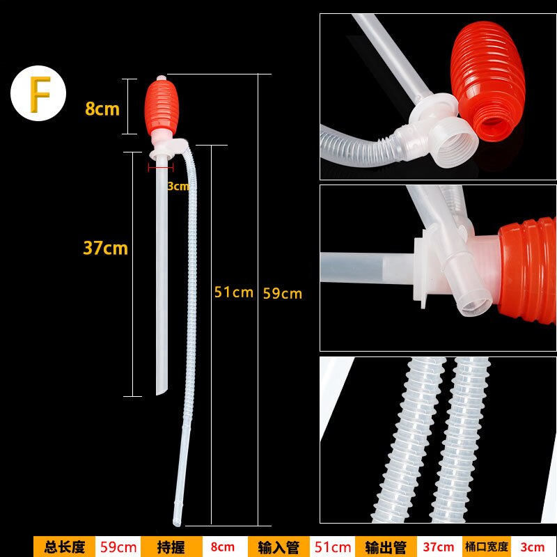 Portable Transfer Pump Manual siphon plastic hose gasoline oil water liquid transfer pumpr for automotive chemical accessories: 1