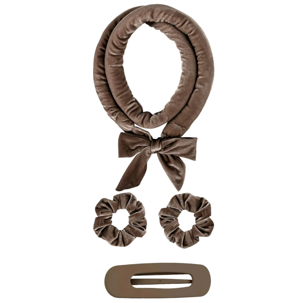Tige à friser sans chaleur bandeau doux bigoudi sans chaleur rouleaux de cheveux bigoudis paresseux dormir boucles friser bandeau outils de coiffure: GRIS