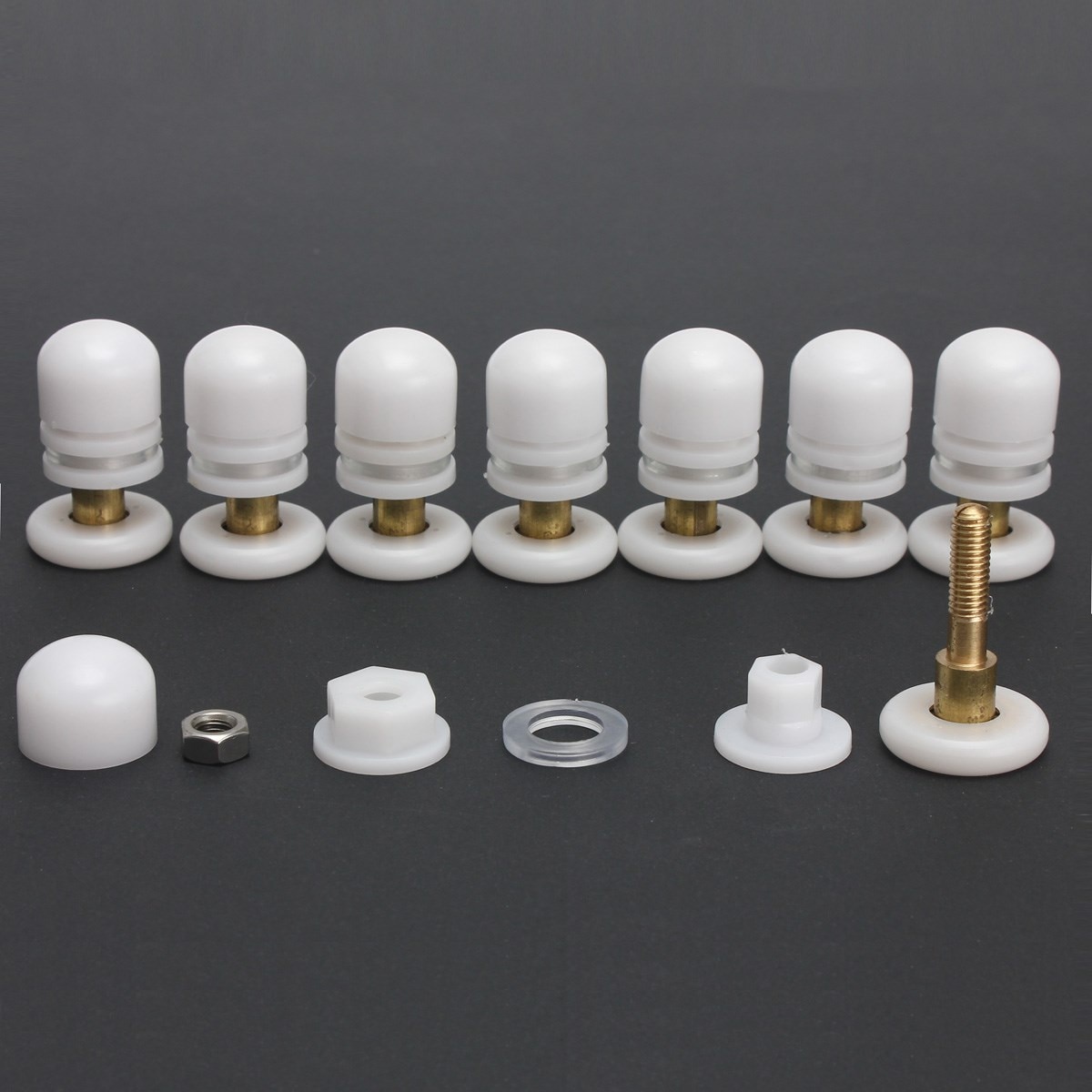 8pcs Door Rollers Home Bottom Top Shower Door Rollers/Runners/Wheels Replacement Single Wheel for Shower Enclosures Cabins