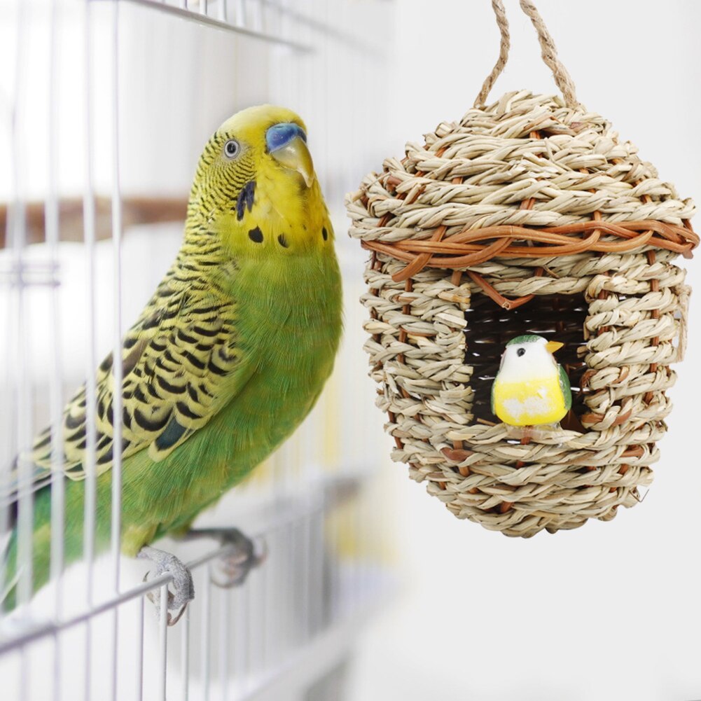 Schattig kolibriehuisje handgevlochten mandje kolibriehuisjes nest klein vogelhuisje om buiten op te hangen