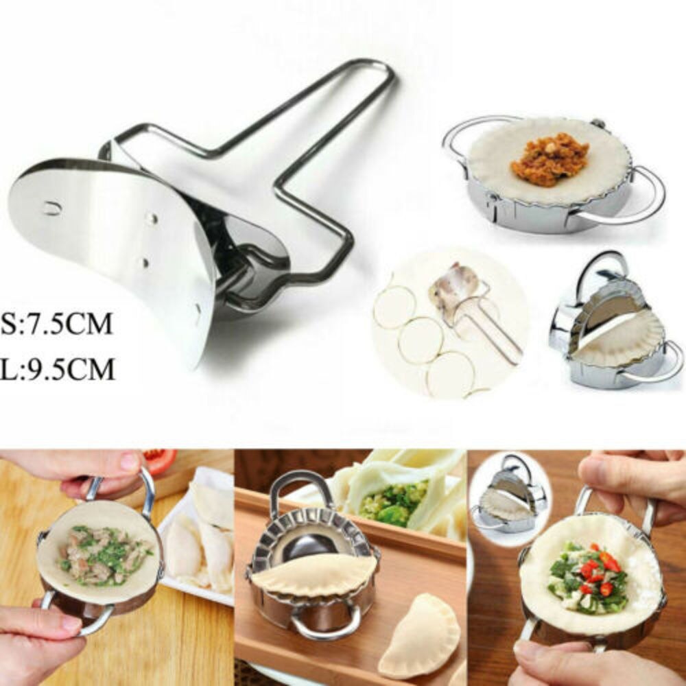 Rvs Knoedel/Jiaozi Huid Maker Mould Set Keuken Cook Tool Mallen Cutter Rvs Deeg Presser Keuken