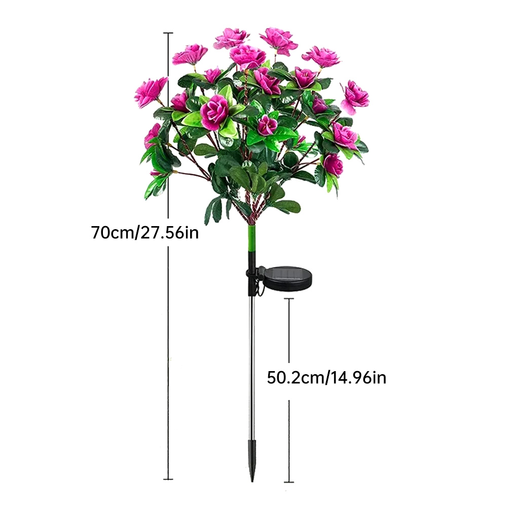 LED Solar Azalea Flower Light Outdoor Waterproof Landscape Light Garden Decorative Lamp Yard Lawn Pathway Light Patio Decor
