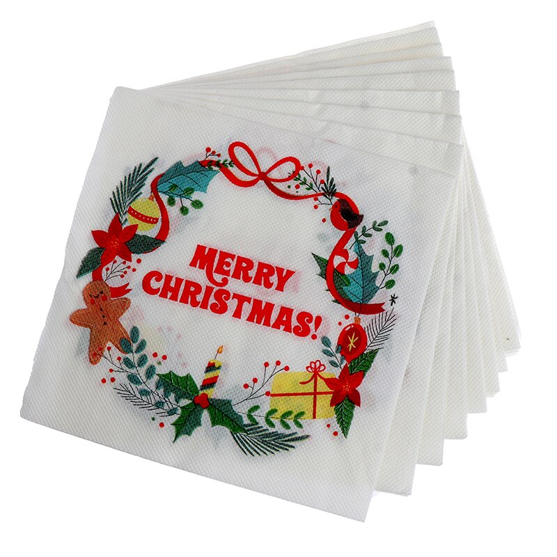 20 pièces/ensemble belles serviettes d'impression serviettes de noël serviettes de sapin de noël pour la fête de magasin à domicile