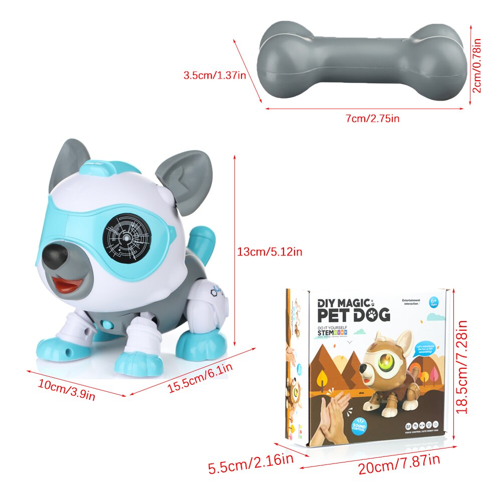 Robot electrónico inteligente con Control de voz/táctil para niños, cachorro interactivo, educativo inteligente, 1 Perro Robot