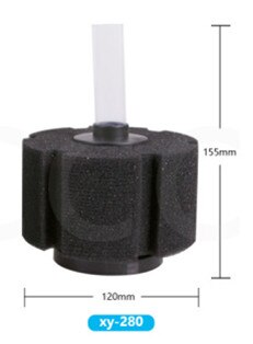Aquarium Sponge+Plastic Filter Sponge Filter Fish Tank Biochemical Sponge Filter Air Pump Double Head w/ Suction Cup: XY-280