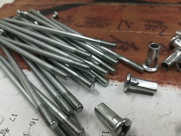 40 stuks elektrische fiets/fiets spaak zilver 8g diameter 3.5mm*105/120mm spaken staal + nippels motorfiets spaken