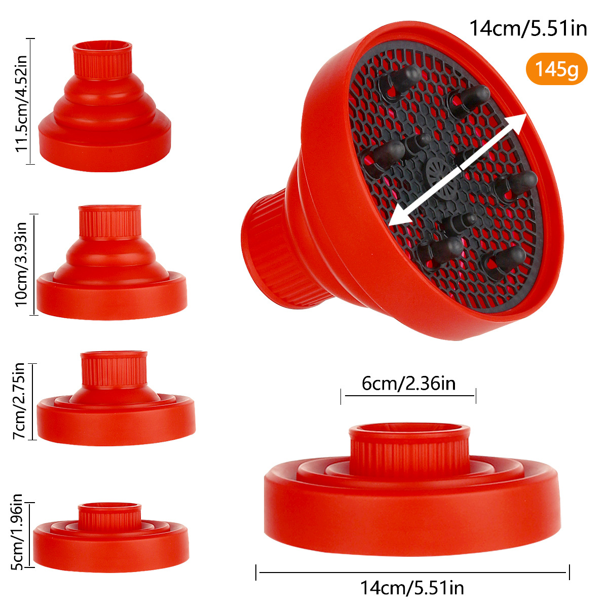 1pc silikone hårtørrer diffuser cover foldbart temperaturbestandigt hårtørrer krøller tørreblæser hår styling tilbehør: Blå