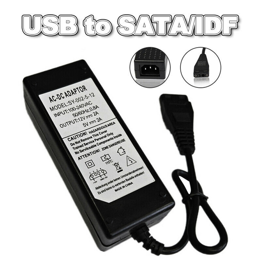 12V/5V 2.5A USB Cable to IDE/SATA Power Supply Adapter Sata Hard Drive/HDD/CD-ROM AC DC computer components accessories